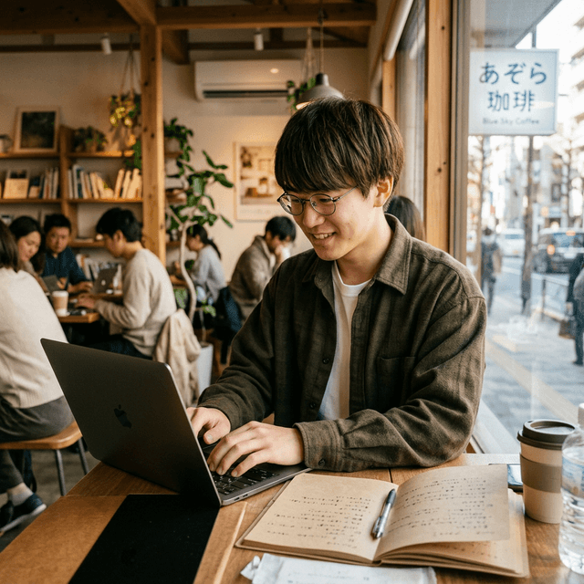 前向きに行動する大学生